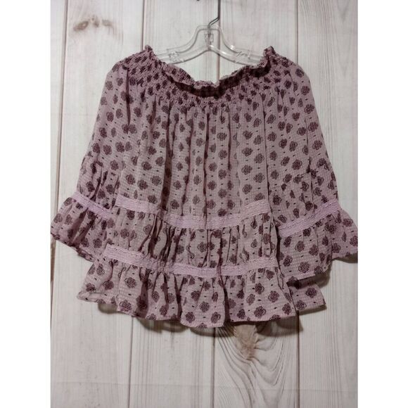 Eyeshadow Shirt Ladies Large Pink Chiffon Sheer - Picture 1 of 8